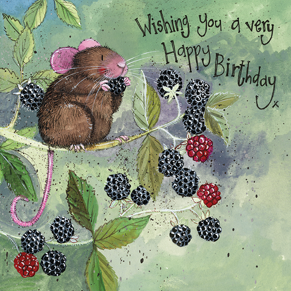 Alex Clark "Mouse & Berries" Card (Happy Birthday)