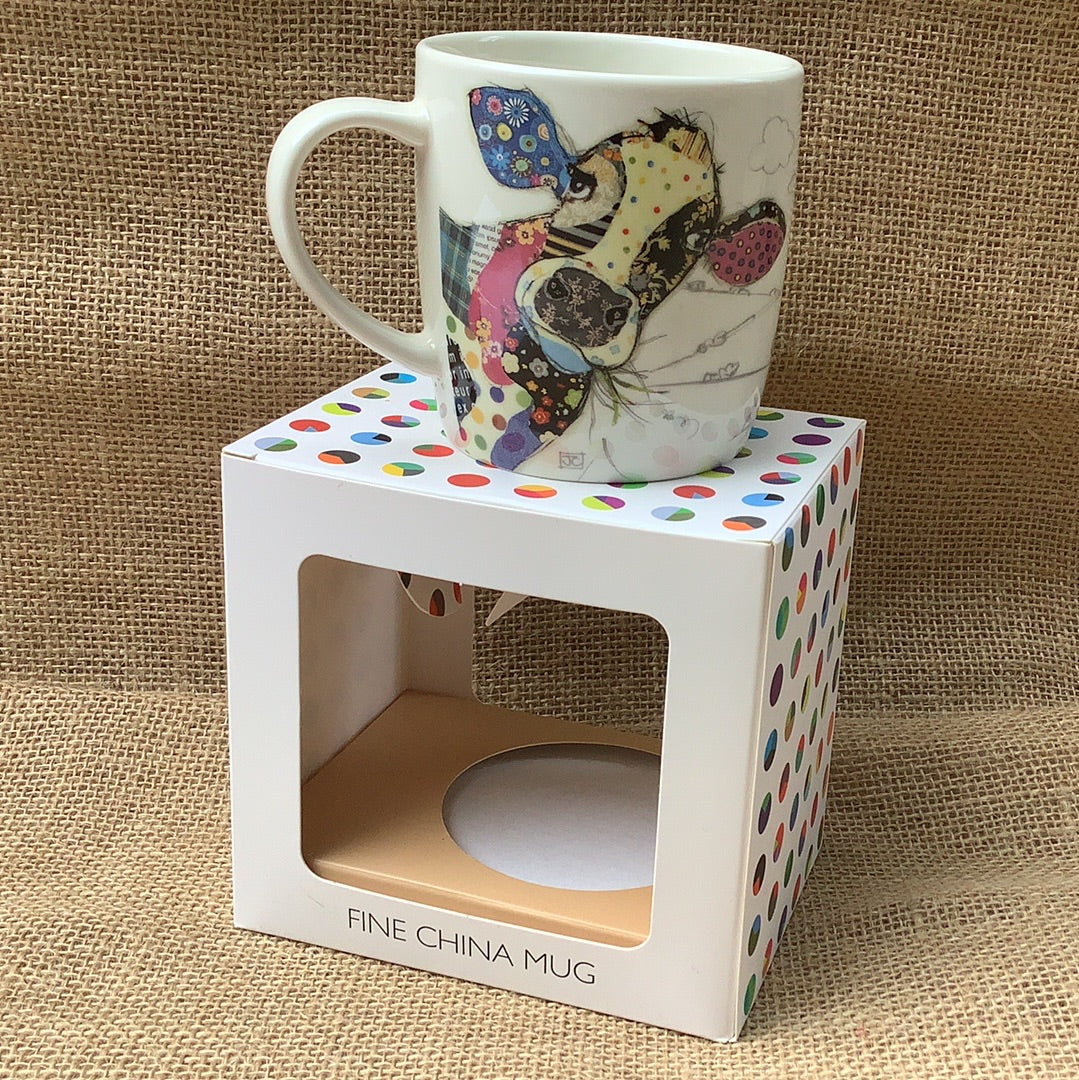 Bug Art, Ceramic Breakfast Mug - Connie Cow