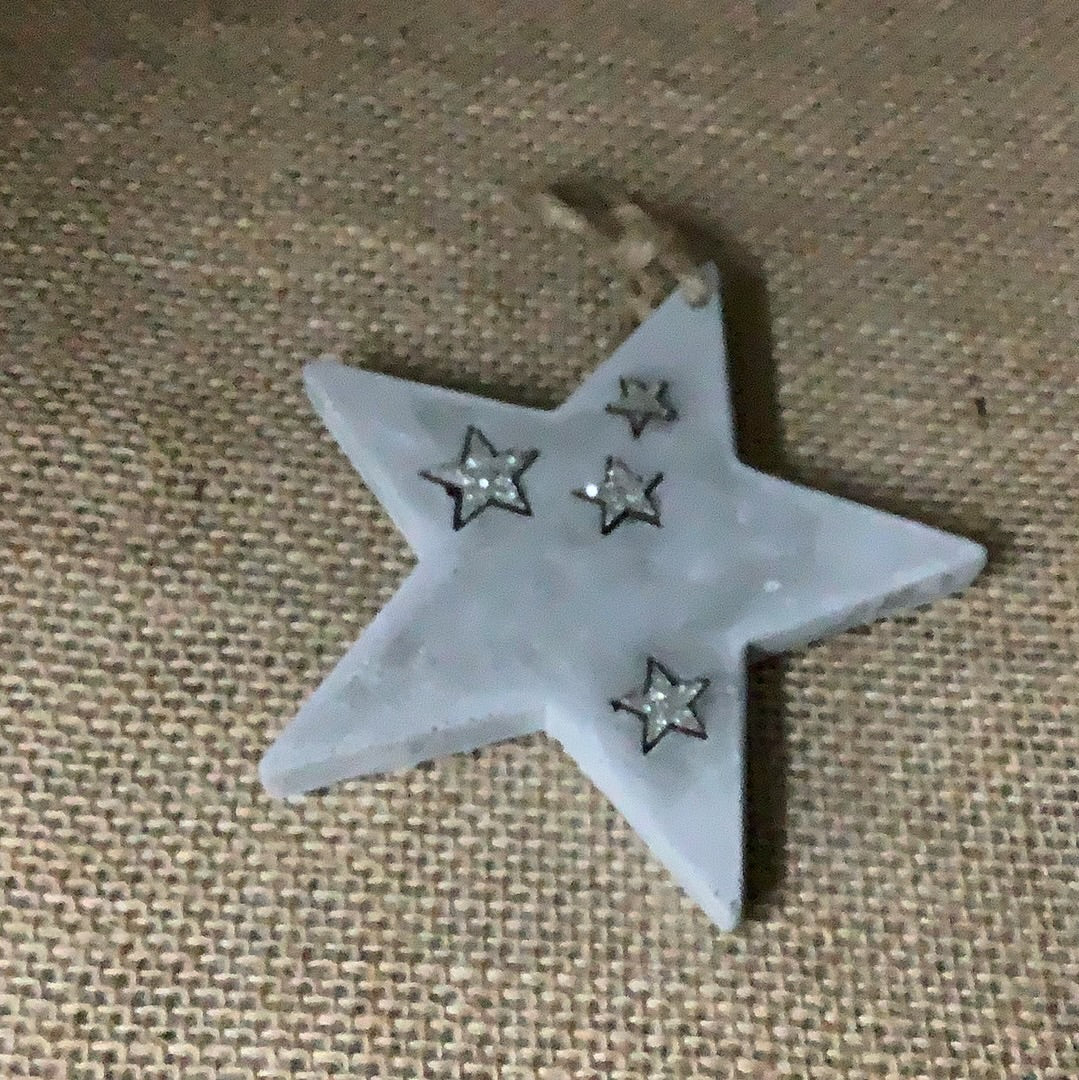 Heaven Sends Concrete Glitter Star Hanging Decoration