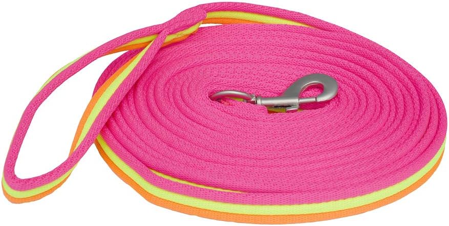 Rhinegold, Carnival Bright Lunge Rein- Pink/Orange 8Mtr