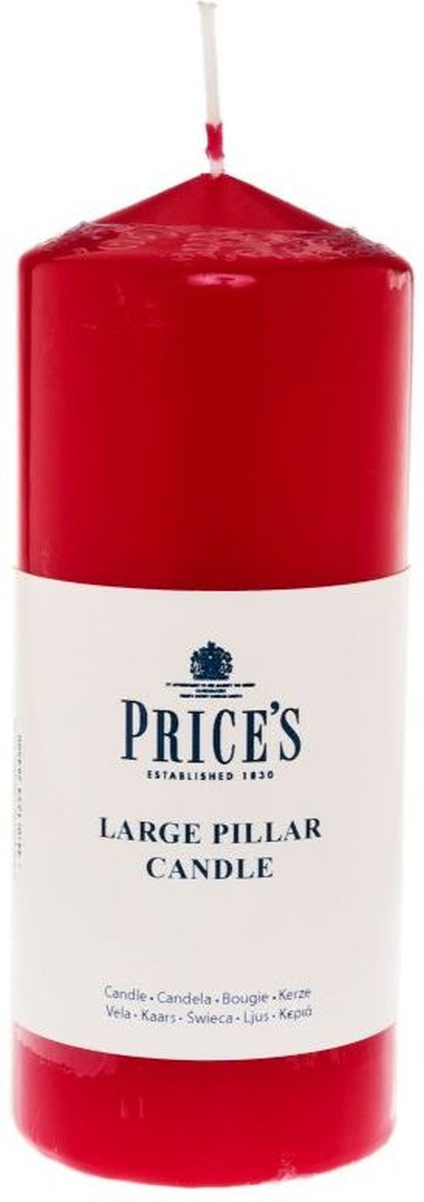 Prices Large Pillar Candle Red