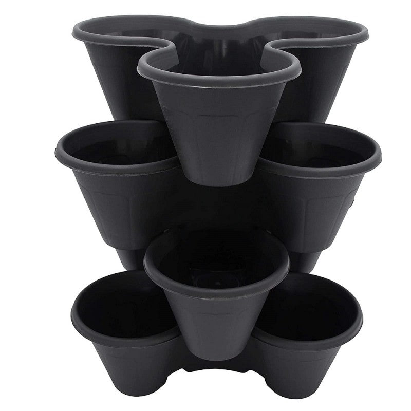 Stackable Strawberry Planter Colour Black