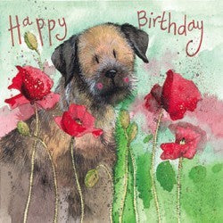 Alex Clark "Border & Poppies" Card (Happy Birthday)