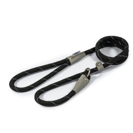 Ancol Viva Rope Slip Lead Black 150cmx 1.2cm