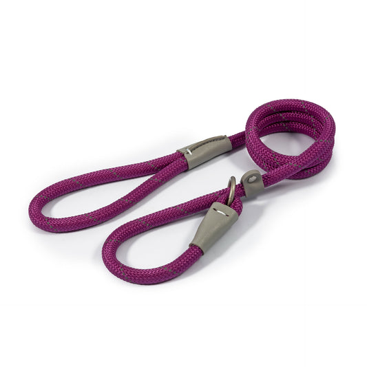 Ancol Viva Rope Slip Lead Purple 150cmx 0.8cm