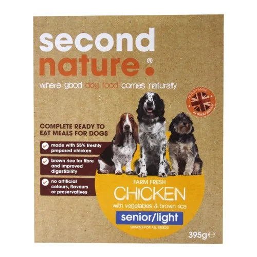 Second Nature Senior/Light Chicken & Brown Rice Ready To Eat 395g