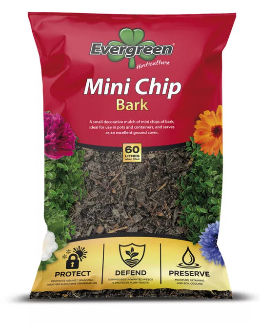 Evergreen Mini Chip Bark 60L