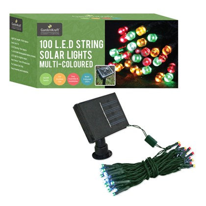 Gardencraft, Weatherproof Multi-Colour LED String Solar Lights 50 LED Lights