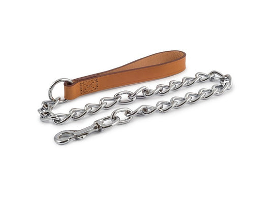 Ancol Leather Dog Chain Lead 50cm