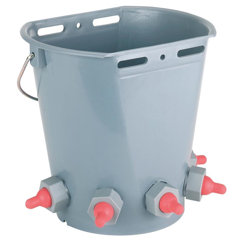 Paragon Rubber Lamb Feeder Bucket 5 Teat Complete Grey