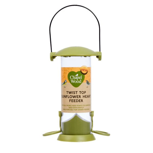 Chapel Wood Twist Top Sunflower Heart Feeder 20cm