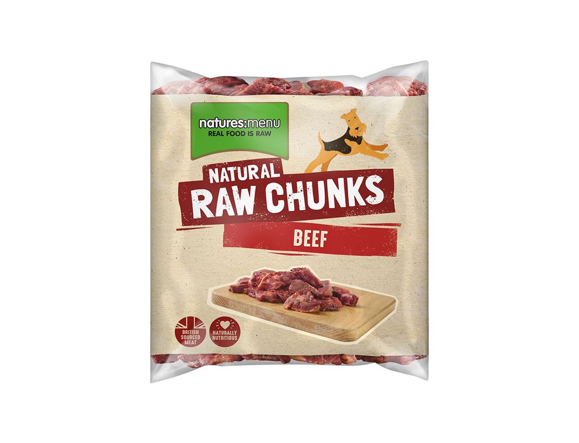 Frozen Beef Chunks, 1kg, Natures Menu