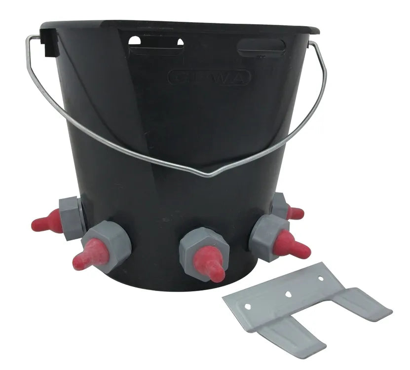 Paragon Rubber Lamb Feeder Bucket 5 Teat Complete Grey