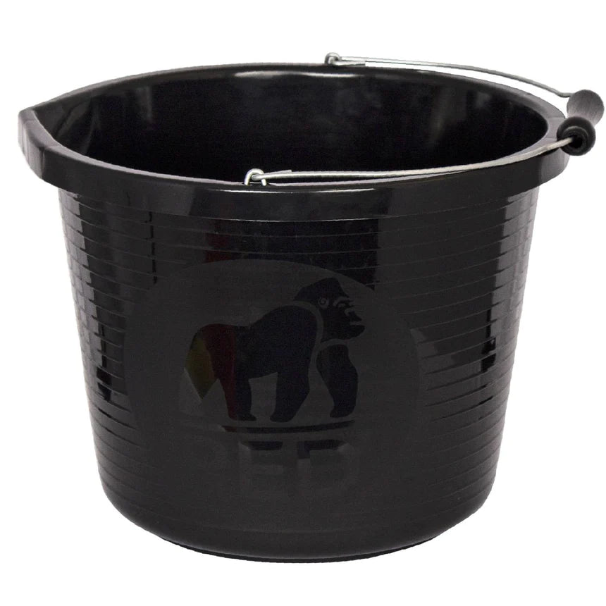 Standard Bucket With Handle, 3 Gallon, Black, Gorilla