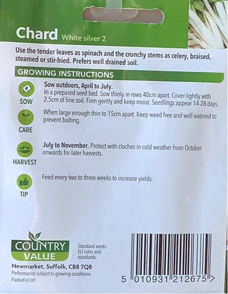 White Silver Chard Seeds, Country Value