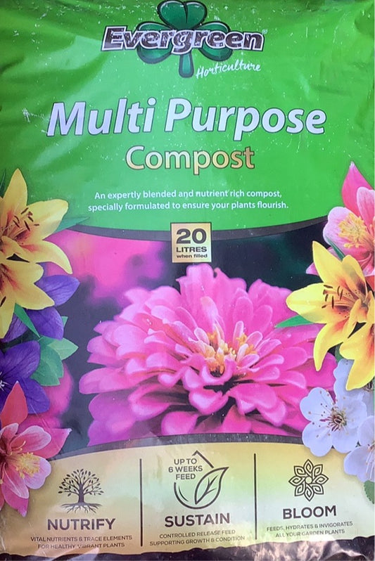 Multi-Purpose Compost, 20 Ltr, Evergreen