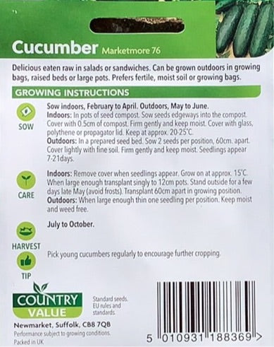 Cucumber Marketmore, Country Value