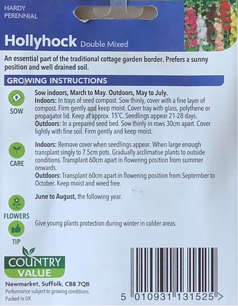 Hollyhock Seeds, Country Value