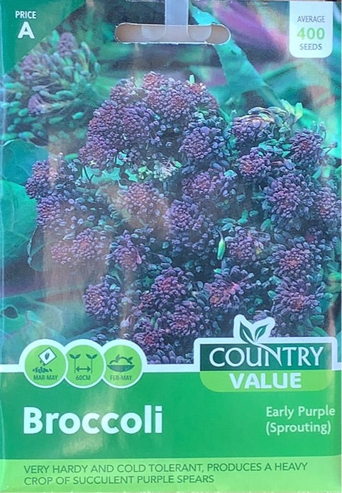 Early Purple Sprouting Broccoli Seeds, Country Value