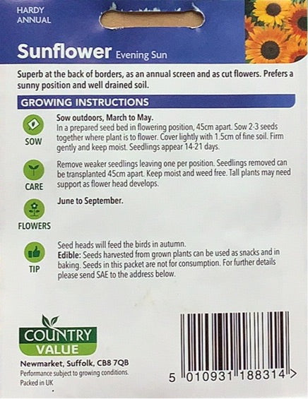 Sunflower Evening Sun Seeds, Country Value