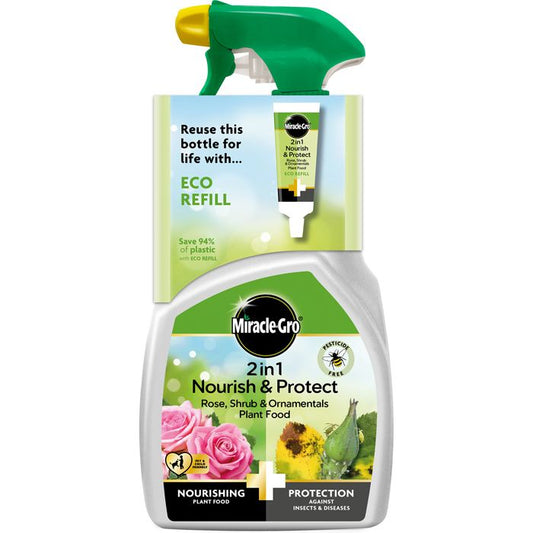 Miracle-Gro 2 in 1 Nourish & Protect for Rose, Shrub & Ornamentals – 800ml