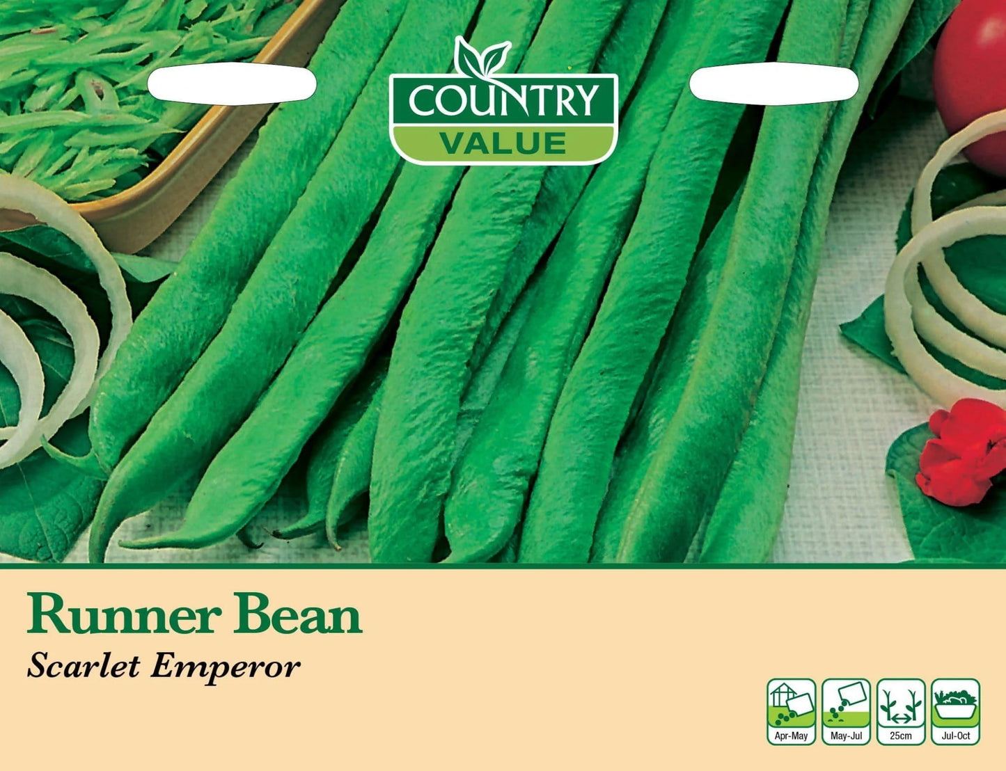 Scarlet Emperor Runner Bean Seeds, Country Value